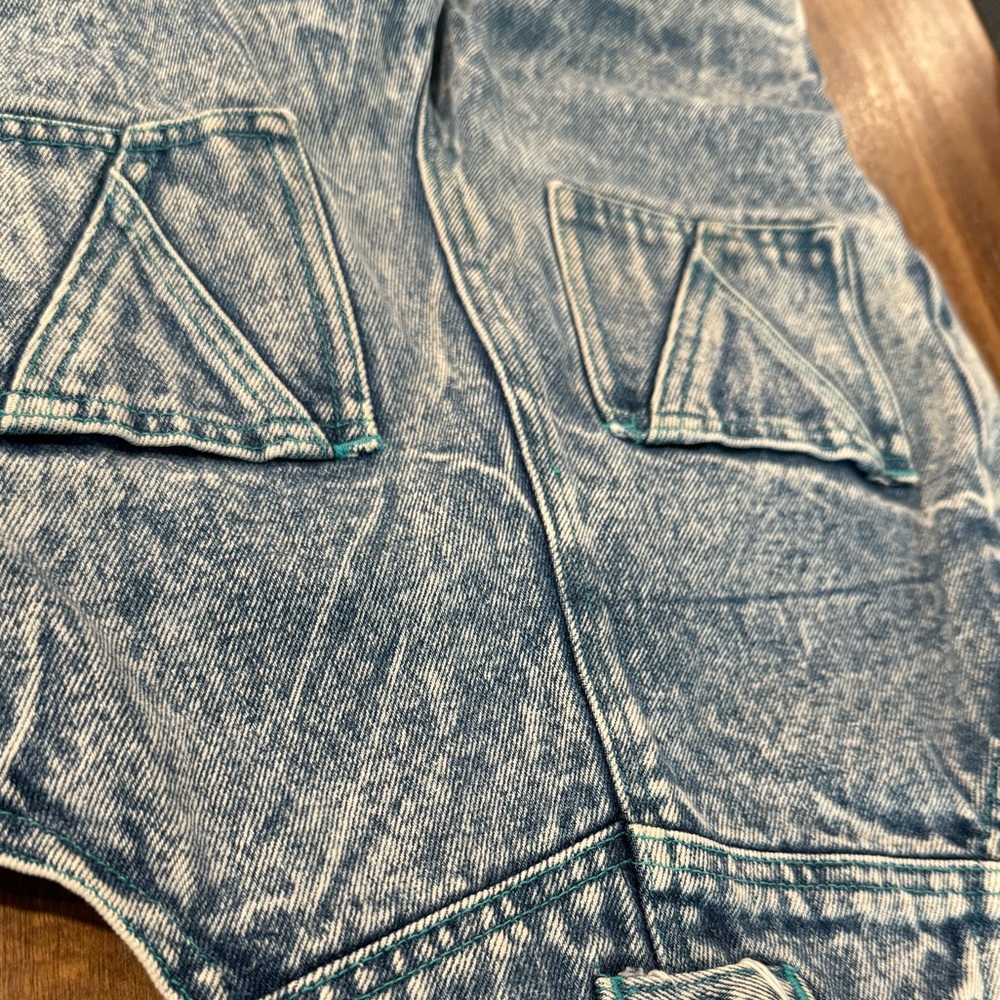 Vintage Hush Puppies 80s 90s acid wash denim jogger overalls size 3t - Picture 11 of 12